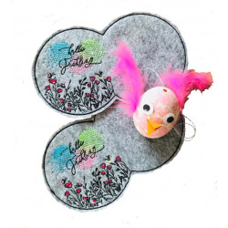 Stickdatei ITH - MugRug Blumenwiese rund inkl. Satin